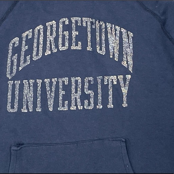 Vintage Georgetown University Hoyas 1980s Hoodie College Sweatshirt - Picture 6 of 7